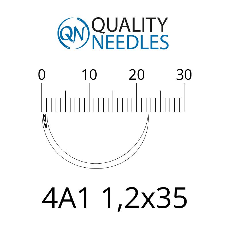 Голки хірургічні колючі, 4/8 (1/2), пружинне вушко, розмір 1,2х35 мм, 10 шт.